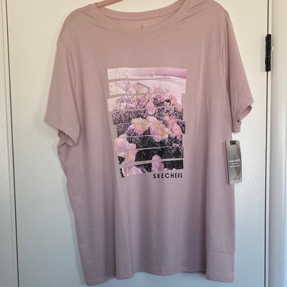 Skechers Tops - #S124- NWT Skechers Dreamy Escape Tee - Light Pink Graphic - 3xl